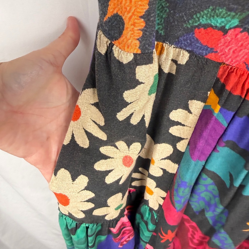 Farm Rio x Anthropologie Pop Patchwork Print A Line Sleeveless Midi Dress Small - Picture 7 of 15